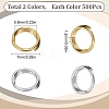 SUNNYCLUE 1000Pcs 2 Colors Brass Split Rings KK-SC0004-67-2