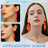 2 Pairs 2 Colors Alloy Acrylic Dangle Stud Earrings EJEW-AR0001-14-5