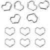 6Pcs Heart Alloy Spring Gate Rings FIND-TA0011-14B-1