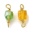 Faceted Glass Connector Charms GLAA-E046-02C-2