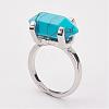 Natural & Synthetic Mixed Stone Finger Rings RJEW-P121-A-3