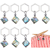 10Pcs Abalone Shell/Paua Shell Pendant Locking Stitch Markers AJEW-BC00021-7