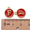 Golden Plated Alloy Enamel Charms X-ENAM-S118-03F-3