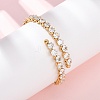 304 Stainless Steel Micro Pave Cubic Zirconia Open Cuff Bangles for Women BJEW-K293-04A-G-1