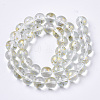 Transparent Spray Painted Glass Bead Strands X-GLAA-N035-03D-B09-2