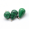 Teardrop Synthetic Malachite Pendants G-Q435-13-2