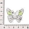 Alloy Crystal Rhinestone Butterfly Brooch Pins with Glitter Epoxy Resin for Clothes Backpack JEWB-T005-06-3