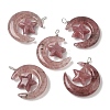 Natural Strawberry Quartz Pendants G-Z086-01P-21-1