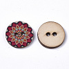 2-Hole Printed Wooden Buttons X-BUTT-ZX004-01A-05-2