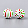 Spray Painted Schima Wood Beads WOOD-T032-36B-2