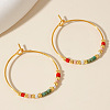 Colorful Original Design Brass Glass Seed Beads Hoop Earrings AJ3683-3