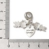 Rack Plating Alloy Crystal Rhinestone European Dangle Charms PALLOY-S189-21P-3