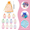 55Pcs 11 Colors Rectangle Organza Drawstring Gift Bags PAAG-TA0001-02-4