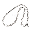 304 Stainless Steel Cross Link Chain Necklaces for Women Men NJEW-JN05432-01-4