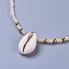 Cowrie Shell Pendant Necklaces NJEW-JN02399-3