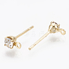 Brass Stud Earring Findings KK-S348-119-2