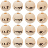 40Pcs 4 Styles Schima Wood European Beads WOOD-PA0001-44-7