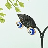 Evil Eye Lampwork Round Beads Stud Earrings EJEW-JE04665-01-3