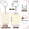 50Pcs Unfinished Natural Poplar Wood Pendants with 50Pcs Iron Split Key Rings with 50Pcs 304 Stainless Steel Jump Rings with 2 Bundle 2-Ply Jute Cord DIY-SP0001-67A-2