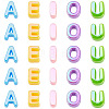 40Pcs 5 Styles UV Plating Opaque Acrylic European Beads OACR-TA0004-91-2