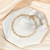 PVD Vacuum Plating 304 Stainless Steel Paperclip Chain Bracelet for Men Women BJEW-E031-10G-1