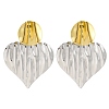 304 Stainless Steel Textured Heart Stud Earrings for Women EJEW-U023-10GP-2