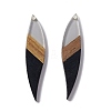 Opaque Resin & Walnut Wood Big Pendants RESI-M027-08I-1
