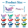 48Pcs 12 Colors Alloy Enamel Connector Charms ENAM-TA0001-60-3