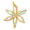 304 Stainless Steel with Enamel & Crystal Rhinestone Big Pendants SA-OY003-45G-1