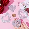 Gorgecraft 4Pcs 4 Styles Heart Carbon Steel Cutting Dies Stencils DIY-GF0007-80-3