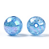 AB Color Transparent Crackle Round Acrylic Beads CACR-S006-04A-2