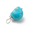 Synthetic Turquoise Pendants PALLOY-JF01841-02-3