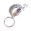 5Pcs 5 Styles Natural Lapis Lazuli & Red Jasper & Amazonite & Tiger Eye & White Moonstone Keychain KEYC-JKC00947-5