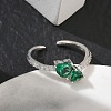 Brass Micro Pave Cubic Zirconia Cuff Open Rings RJEW-Z145-03P-3