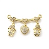 Brass Micro Pave Cubic Zirconia Pendants KK-Q066-15A-G-1