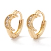 Brass Micro Pave Clear Cubic Zirconia Huggie Hoop Earrings EJEW-H109-07G-1