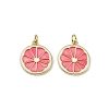 Brass Enamel Pendants KK-H072-14G-2