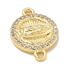 Rack Plating Brass Micro Pave Clear Cubic Zirconia Religion Virgin Mary Connector Charms KK-L224-094G-05-2