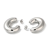 304 Stainless Steel Ring Stud Earrings EJEW-Z026-06P-2