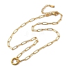 304 Stainless Steel Ring Pendant Paperclip Chain Necklaces for Women NJEW-Z091-02G-4