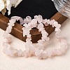 Unisex Chip Natural Rose Quartz Beaded Stretch Bracelets BJEW-S143-09-4