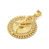 Rack Plating Brass Micro Pave Cubic Zirconia Pendants KK-U022-12A-G-2