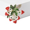 Strawberry Leaf Alloy Enamel Brooch PW-WG915EB-01-2