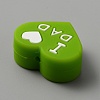 Heart with Word I Love Mom Silicone Beads SIL-WH0001-61J-2