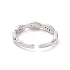 Clear Cubic Zirconia Infinity Open Cuff Ring RJEW-H127-34P-3
