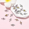 SHEGRACE Brass Pave Cubic Zirconia Star Connector Charms XGRQ2O036-441P-4