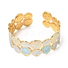 304 Stainless Steel Enamel Flat Round Open Cuff Bangles for Women SA-CBA1A30-03B-G-4