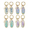 Printed 304 Stainless Steel Huggie Hoop Earrings EJEW-JE07394-2