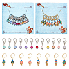 2 Sets 2 Style Glass Pearl & Handmade Polymer Clay Bead Charm Locking Stitch Marker HJEW-NB0002-08-1