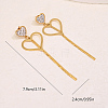 304 Stainless Steel Rhinestone Stud Dangle Earrings for Women DD2048-4